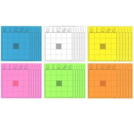 Hygloss Products Blank Bingo Cards, Assorted Colors, PK36 87125